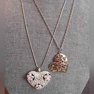 2 BIG HEART Necklaces! Very good to Excellent condition